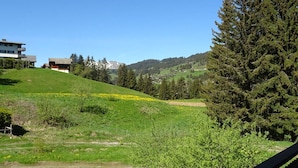 A hillside with a building, a forest, and a clear sky. - Spacious 6-Room Duplex, 12 Guests, WiFi, Garage, Close to Slopes - Sheets & Towels Included in Winter (Les Gets)