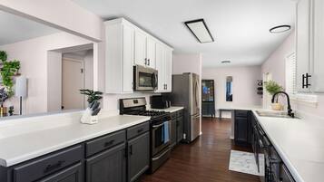 Microwave, oven, stovetop, dishwasher