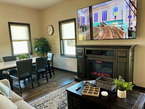 TV, fireplace, offices - Millhart Family Lodge & Rec Center - Indoor Gym (Sugarcreek)