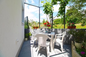 Apartment, 1 Bedroom, Terrace, Garden View | Balcony - Cozy Apartment With Patio and Parking (Fazana)