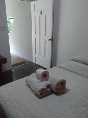 Escritorio, tabla de planchar con plancha, wifi gratis y ropa de cama