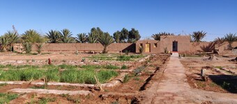 Guest room in authentic desert farmhouse
