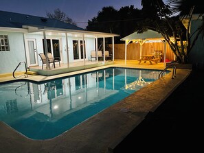 Outdoor pool, a heated pool