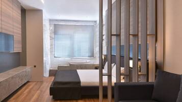 1 Schlafzimmer, Zimmersafe, Schreibtisch, Bügeleisen/Bügelbrett