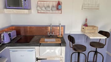 Fridge, microwave, stovetop, toaster