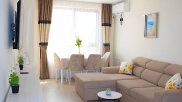 Smart TV, fireplace, video games, computer monitors