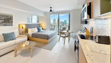 1 bedroom, premium bedding, memory foam beds, individually decorated