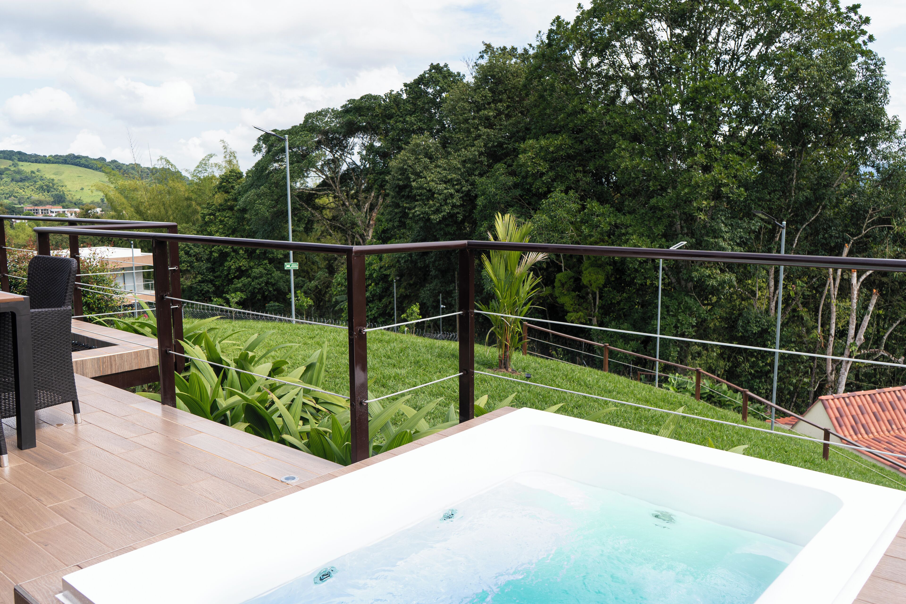 Comfort Cabin, Balcony, Mountain View | Terrace/patio