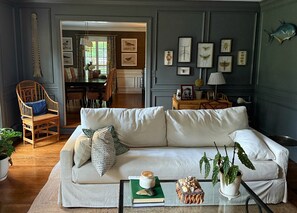 Smart TV, chimenea y estéreo 