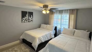 2 bedrooms, iron/ironing board, WiFi, bed sheets