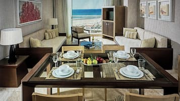 48-inch flat-screen TV with cable channels