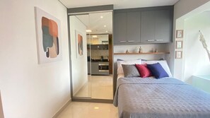 1 室のベッドルーム、アイロン / アイロン台、WiFi、ベッドシーツ