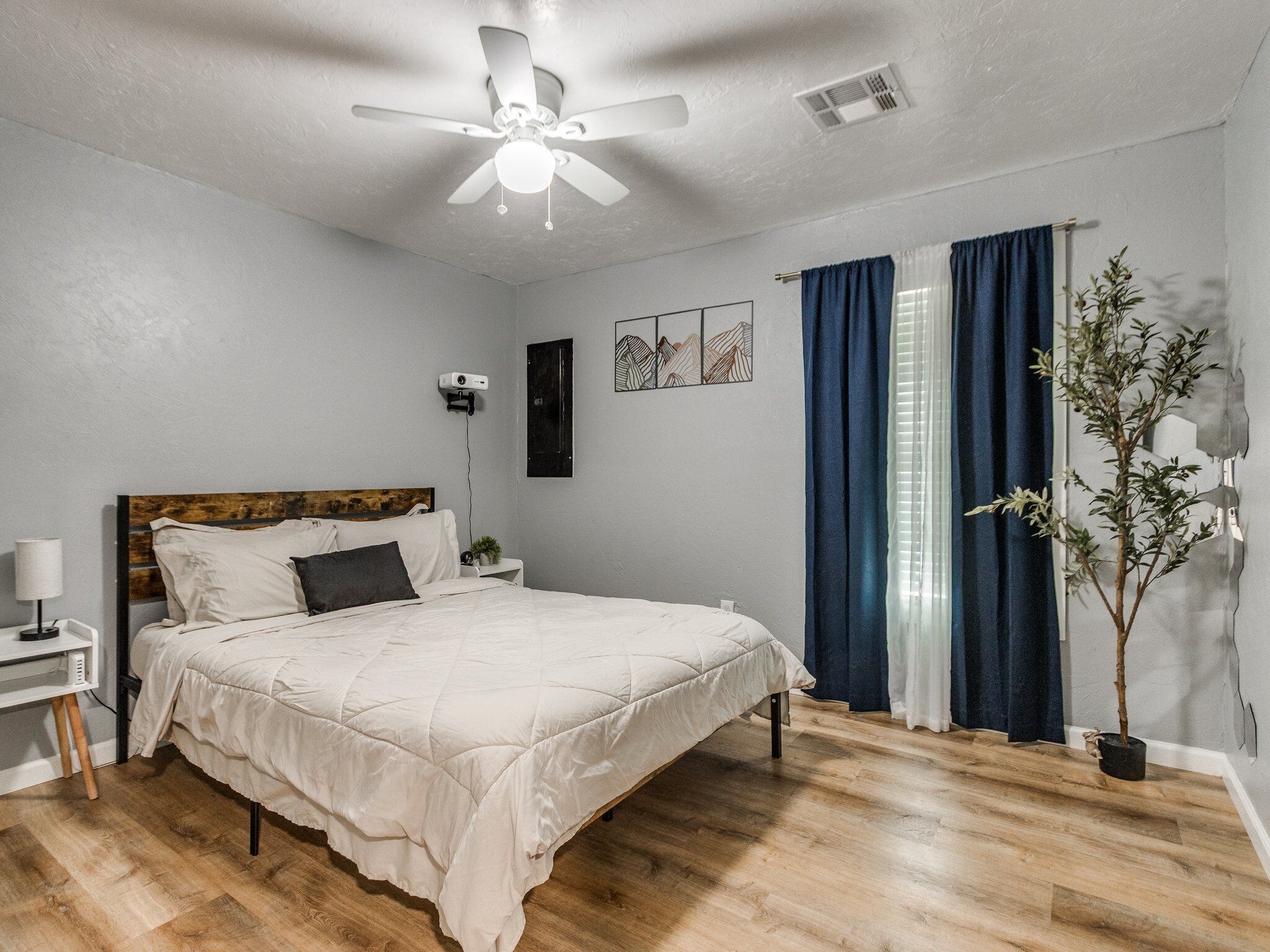 2 slaapkamers, een bureau, een strijkplank/strijkijzer, gratis wifi