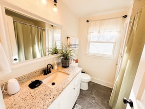 Hair dryer, towels
