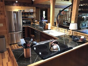 Private kitchen - North Star, a private log cabin with a gorgeous view in Leatherwood Mountains (Ferguson)