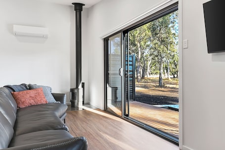 Luxury Villa, 1 King Bed | Living area | TV, fireplace