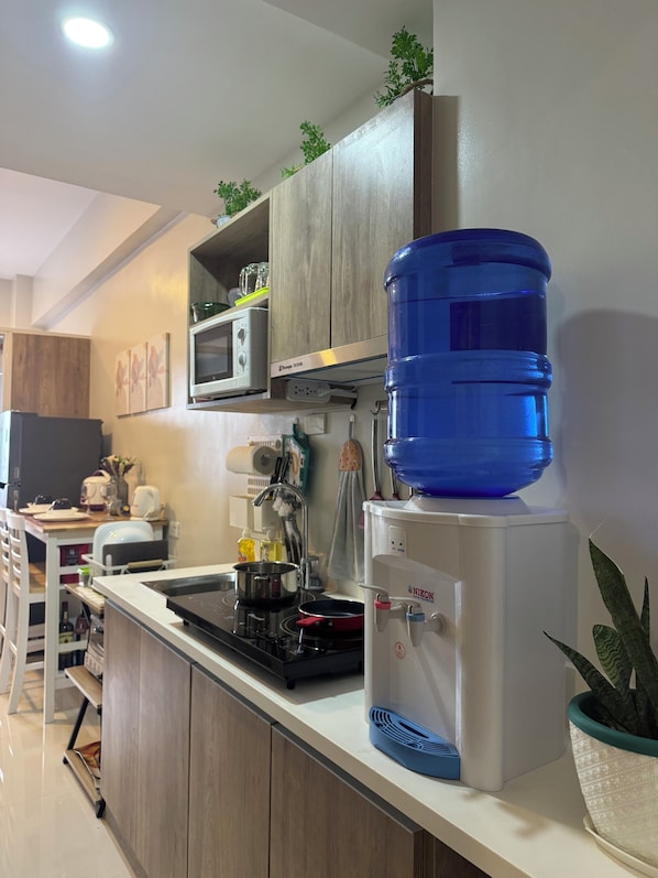 Kühlschrank, Mikrowelle, Ofen, Herdplatte