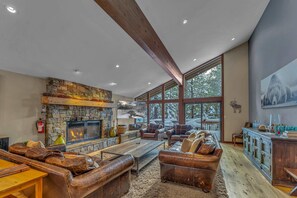 TV, fireplace, offices