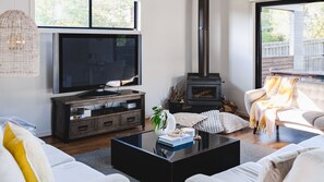 تلفزيون، مدفأة، كُتُب