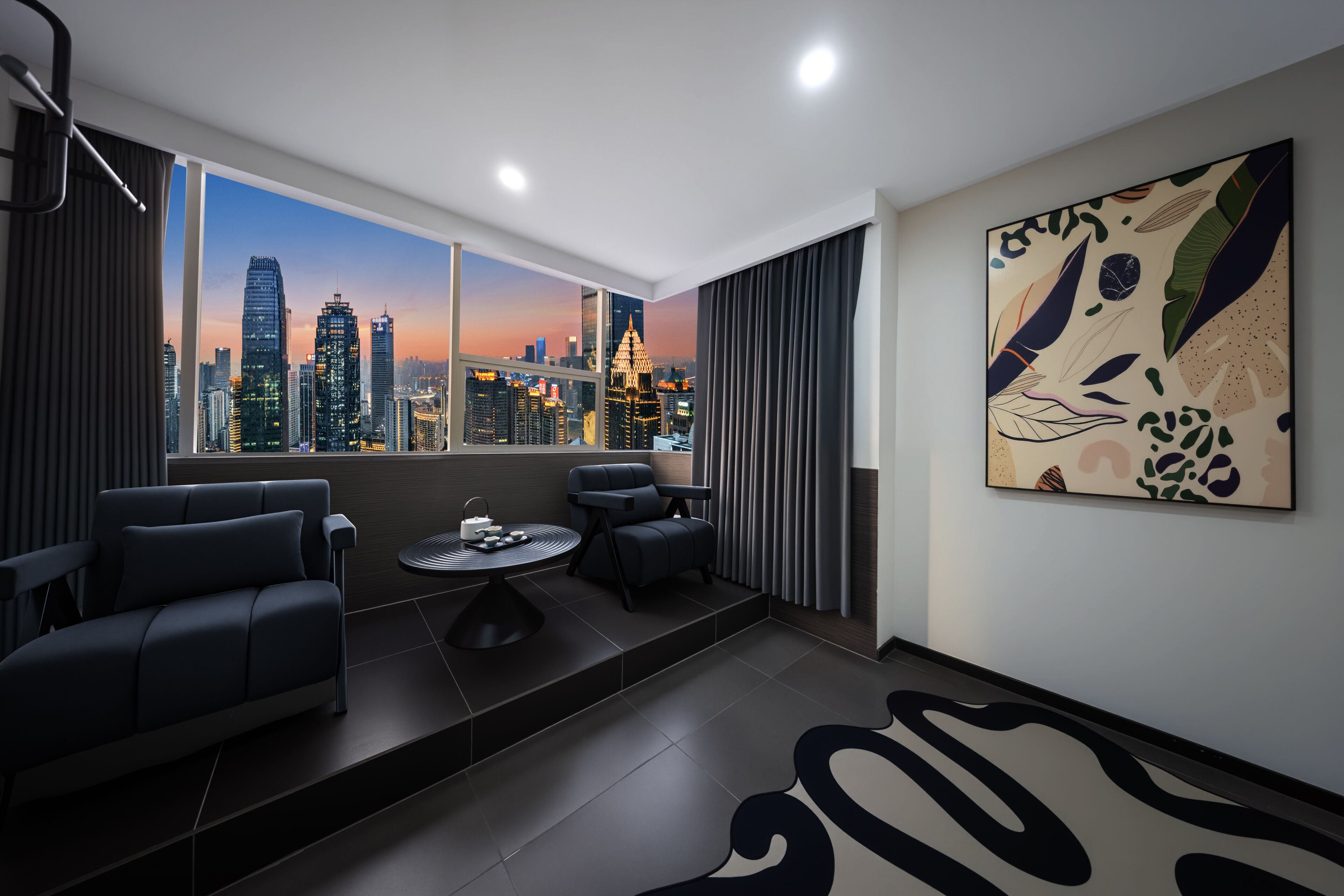 Selected City View Twin Room | Roupas de cama premium, camas com colchões pillow-top, Wi-Fi de cortesia