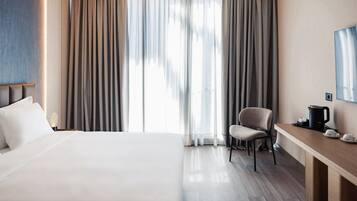 Minibar, in-room safe, desk, laptop workspace