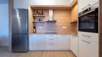 Fridge, oven, stovetop, dishwasher