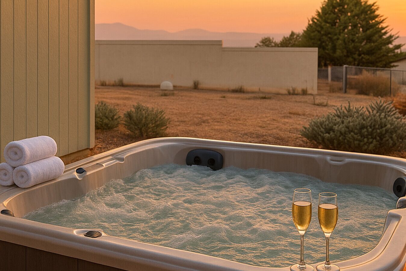 Outdoor spa tub