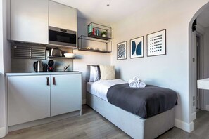 1 غرفة نوم ومكتب ومكواة/لوح كي وسرير سفر