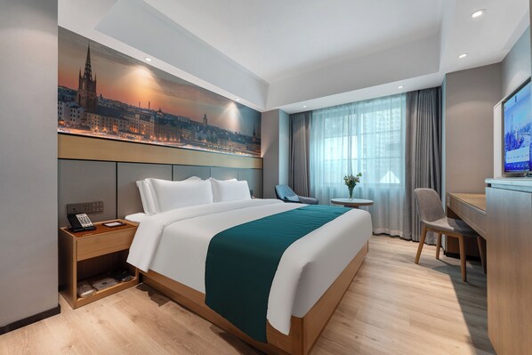 Habitación empresarial doble | Cortinas blackout, tabla de planchar con plancha y wifi gratis 