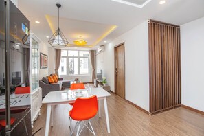 Exclusive Apartment, City View | Private kitchen | Fridge, microwave, stovetop, espresso maker