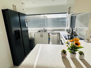 Kühlschrank, Mikrowelle, Ofen, Herdplatte