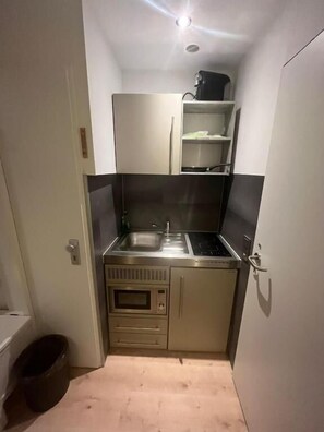 Full-sized fridge, microwave, oven, stovetop