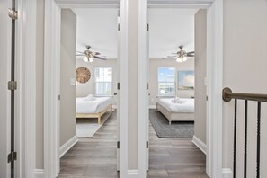 4 bedrooms, desk, iron/ironing board, travel crib