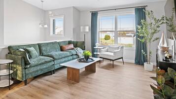 Smart TV, foosball, table tennis, books