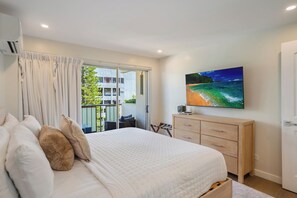 3 habitaciones, tabla de planchar con plancha y cuna de viaje