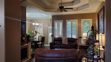 Smart TV, foosball, books