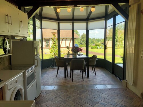 Renovated bread oven in pretty Normandy property