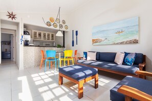 Ferienhaus, 3 Schlafzimmer, Klimaanlage | Wohnzimmer