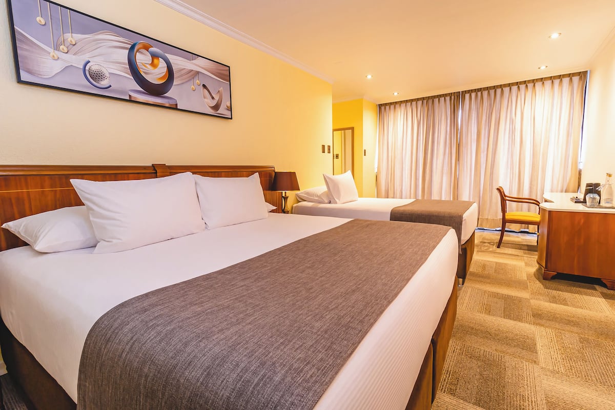 In-room safe, desk, laptop workspace, blackout curtains