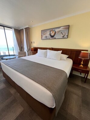 In-room safe, desk, laptop workspace, blackout curtains