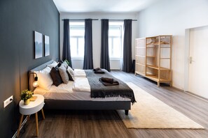 2 bedrooms, desk, iron/ironing board, travel cot