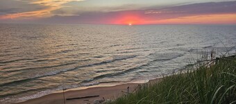 Stunning Lake Michigan Home with Private Beach