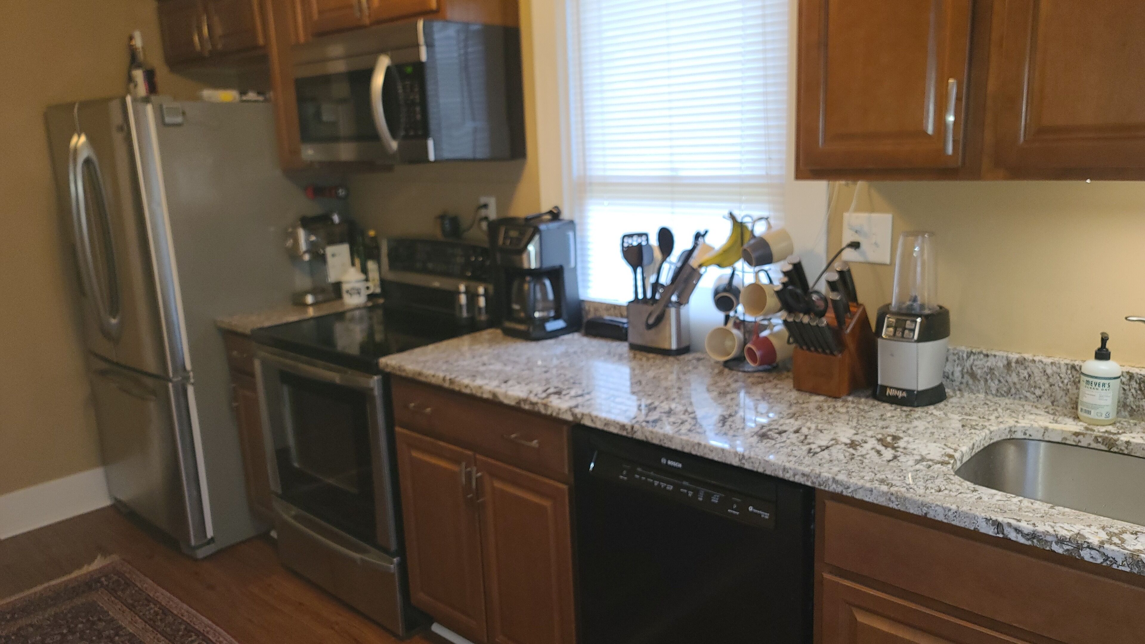 Microwave, oven, stovetop, dishwasher