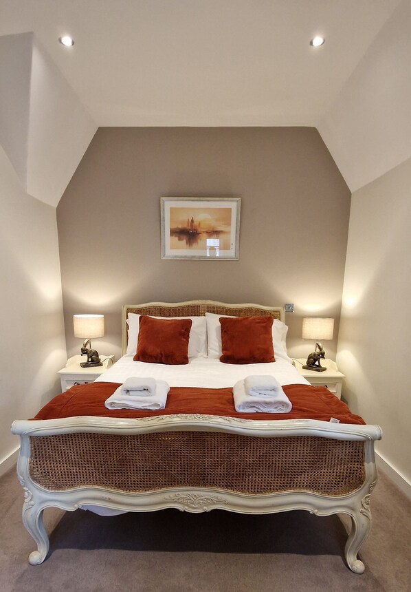 1 bedroom, desk, iron/ironing board, travel cot