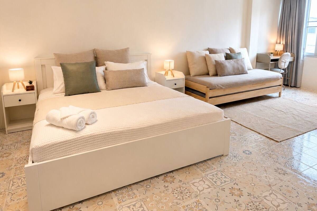 Suíte família | Wi-Fi de cortesia, roupa de cama