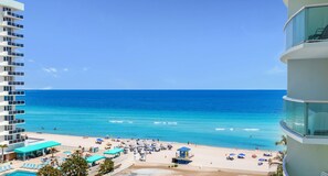 A hotel with a pool, beach view, and multiple balconies. - Tides Great condo on the beach! Big promotions (Hollywood)