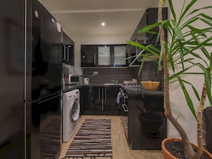 Fridge, microwave, oven, toaster