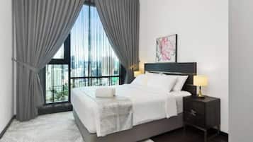 Phòng 3 dành cho gia đình, 3 phòng ngủ, quang cảnh thành phố | 2 phòng ngủ, bộ đồ giường cao cấp