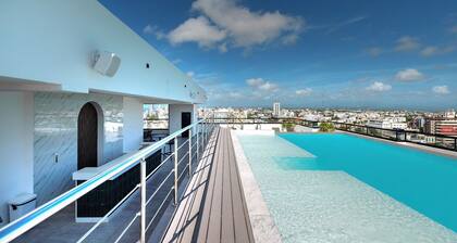2-Bedroom Comfort with Rooftop Pool Views