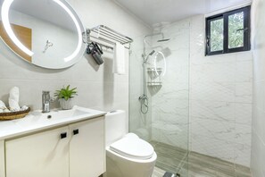 Hair dryer, towels
